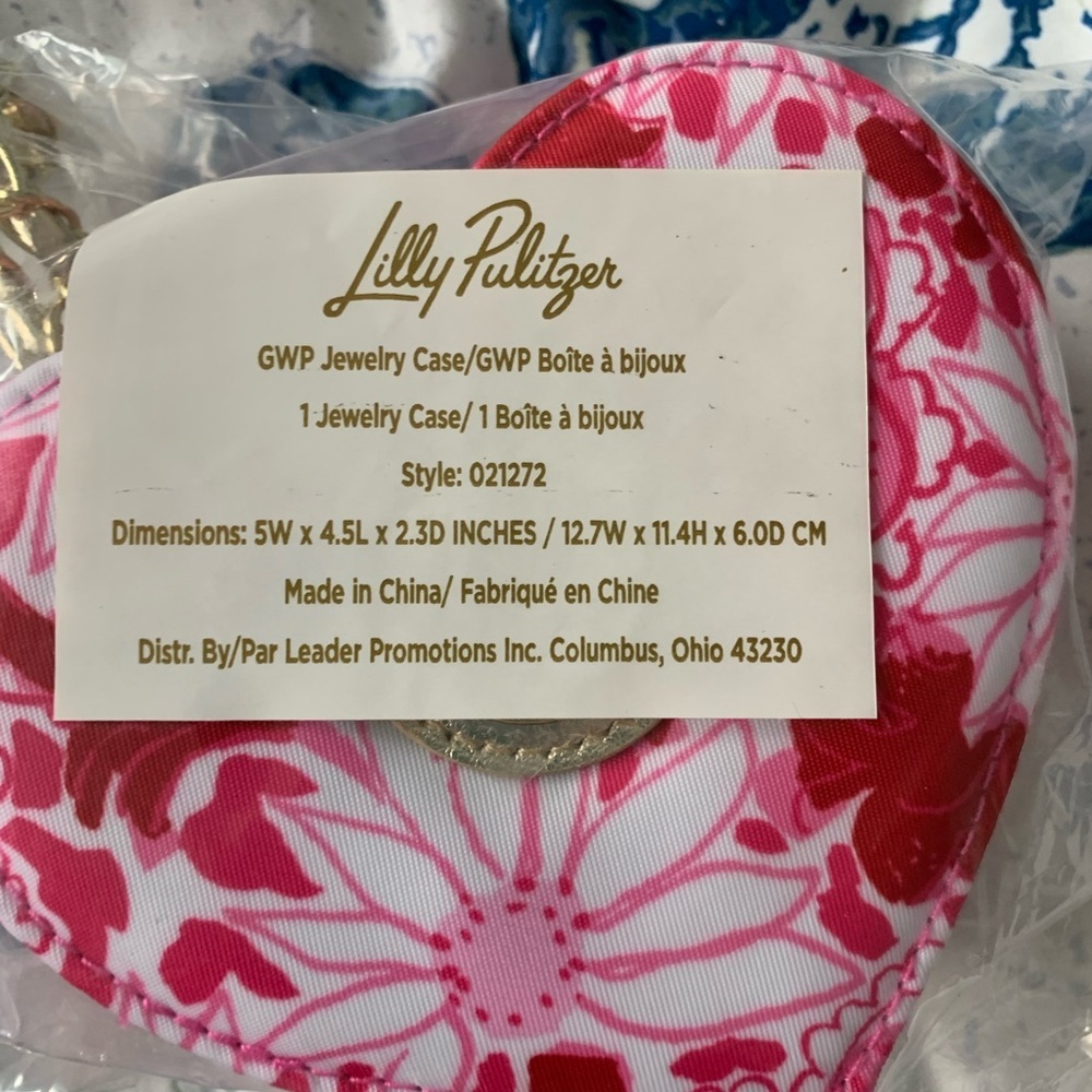 Lilly Pulitzer Pink and Red Heart-Shaped Jewelry Case NWT - Picture 5 of 5